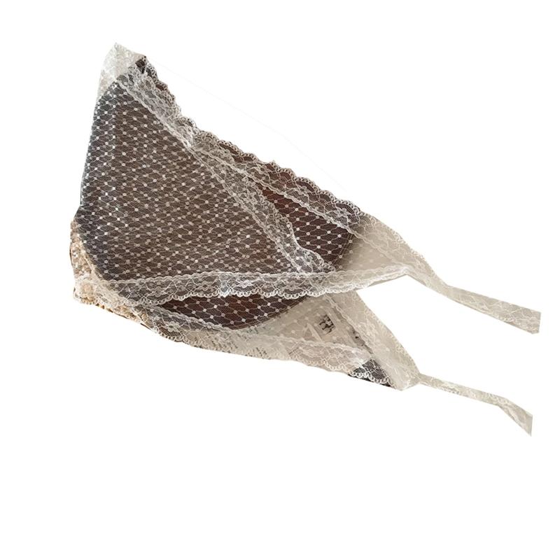 Lace Flower Triangular Hair Bandanas Breathable Head Scarf Spring Vacation Headwrap for Women and Girl Everyday Wear
