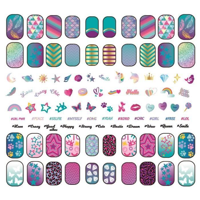 Clementoni - Phosphorescent Manicure Kit for Children - Varnish, False Nails and Stickers - From 7 Years