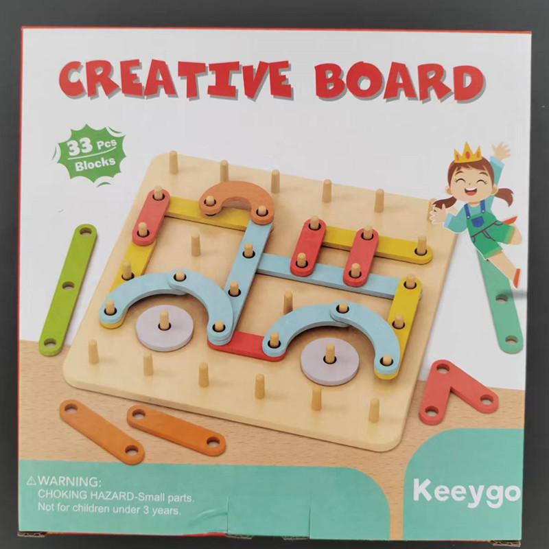 Wooden Pegboard Puzzle for Kids: Geometric Shape Matching & Early Education Toy