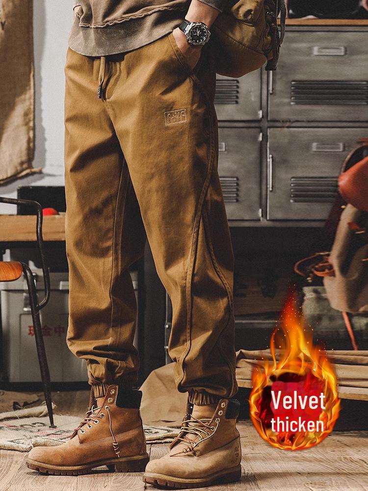 Jay Leno Men's Retro Overalls: American Heavyweight Loose Cuffed Casual Pants for Autumn.