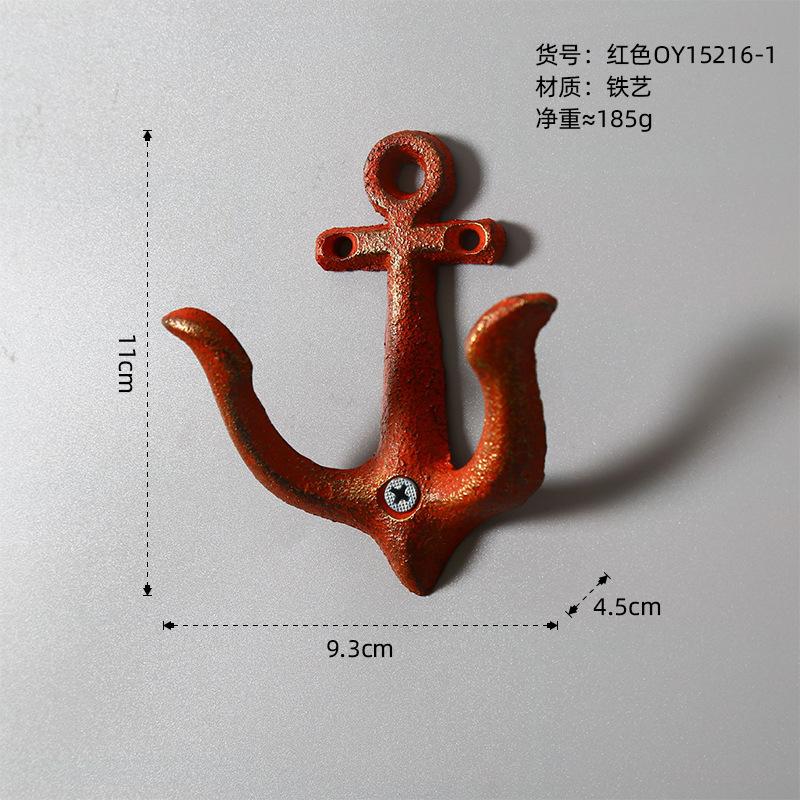 Vintage Iron Anchor Hook Iron Art Decoration Wall Decoration Coffee Shop Window Decoration Shooting Props Wall Hooks