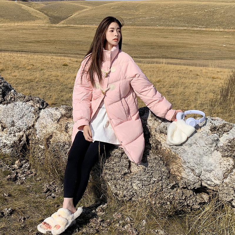 Nou Costum Pâine de Toamnă/Iarnă pentru Femei, Gros, Mediu-lung, cu Guler Înalt, Dulce și Călduros