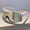Oversized Sports Sun Glasses  Wrapped Round Mirror Outdoor Cycling Goggle Trendy Futuristic Punk Sunglasses for Men