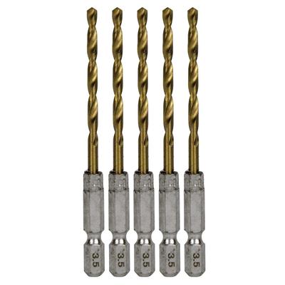 SK11 Haste Sextavada Ferro Estanhado (ESK 11) Broca, Padrão, Conjunto de 5 Peças, 3,5mm
