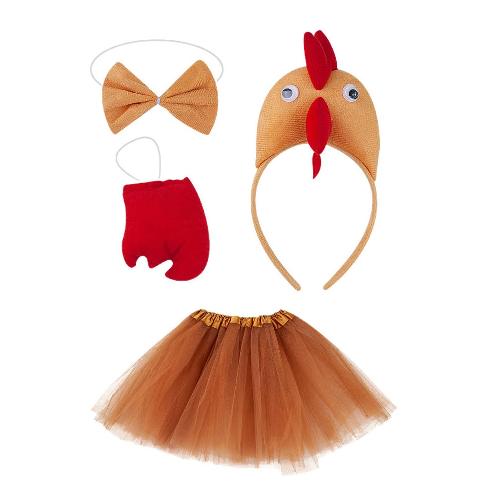 

3D Chicken Costume Set Novelty Chicken Headband for Halloween Party Thanksgiving