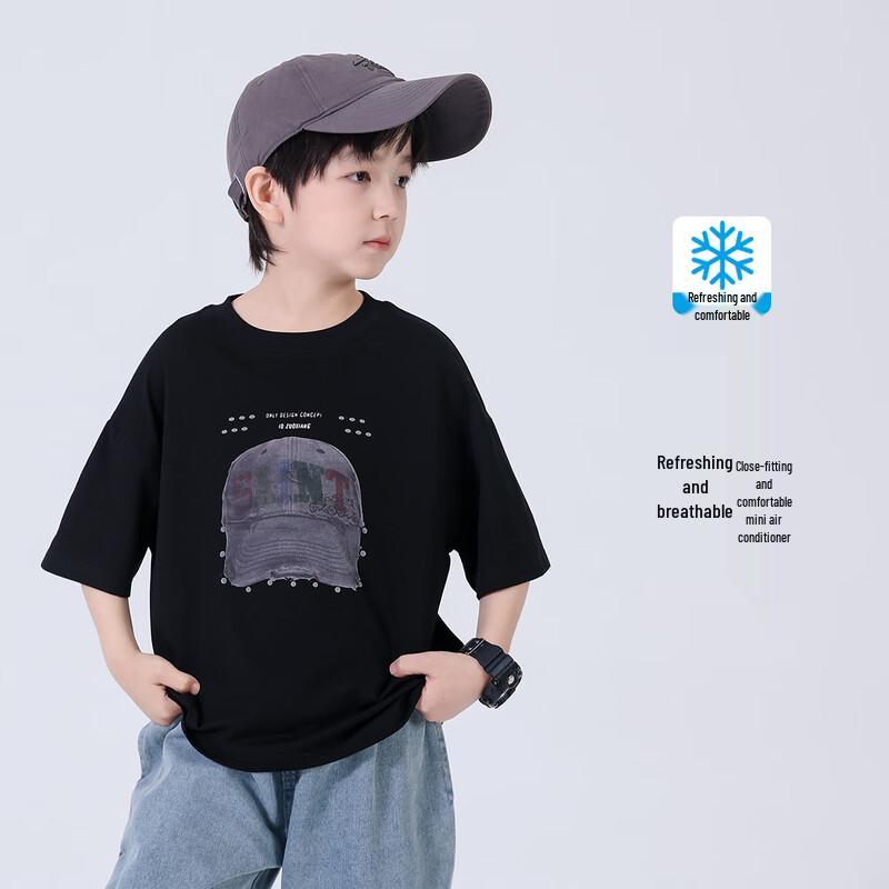 

Майка с коротким рукавом для мальчиков из смесовой хлопковой ткани 110