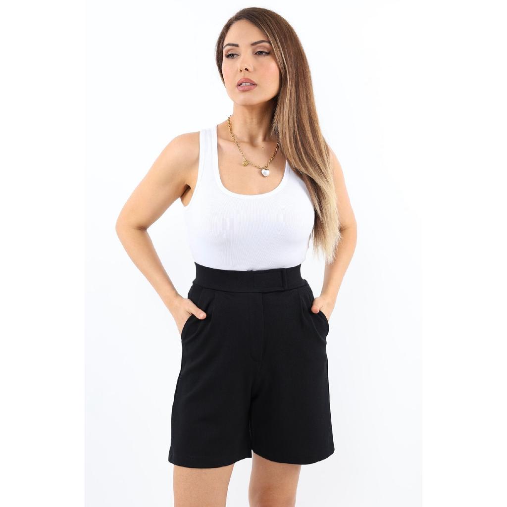Line Damen-Lycra-Shorts mit Klettverschluss in Schwarz