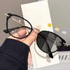 New Women's Large Frame Photochromic Glasses - Korean Style, Fashionable, Versatile, Sun & Eye Protection with Clear Lenses.