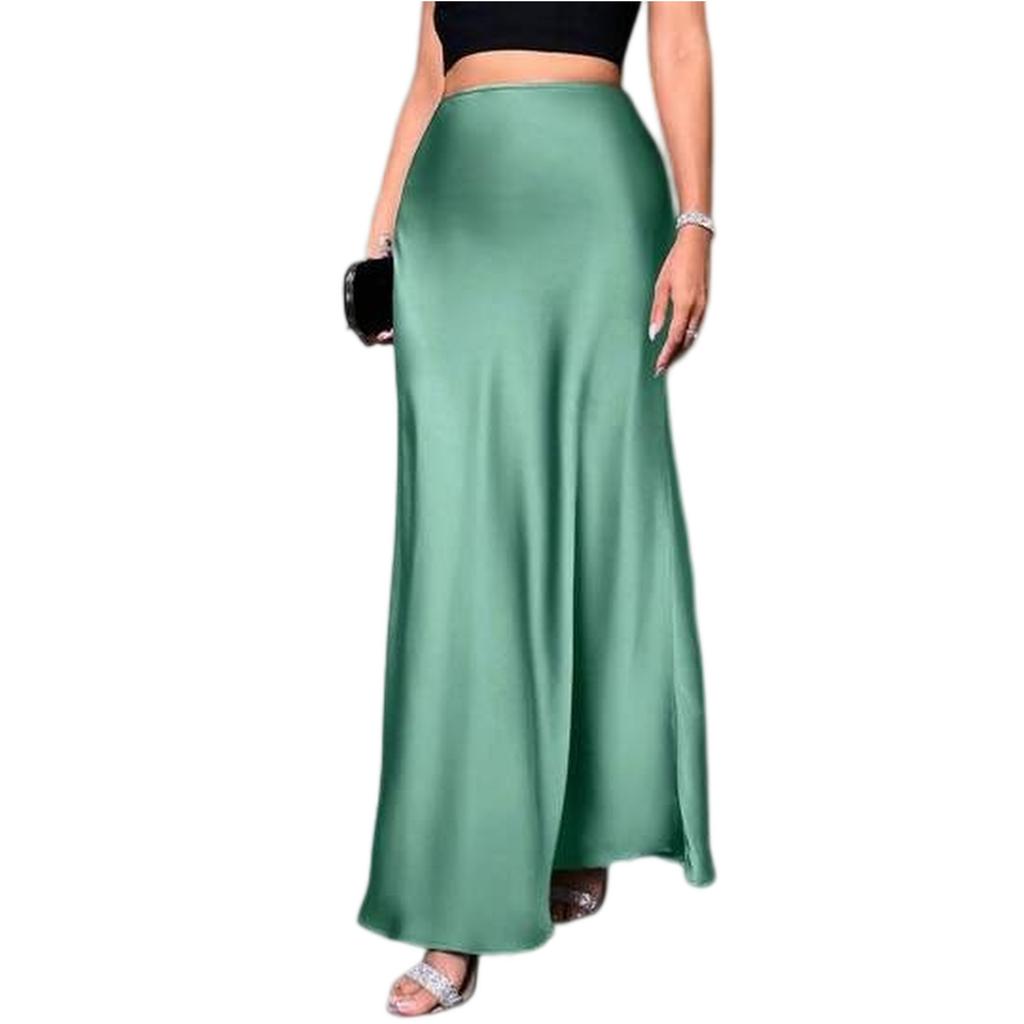 Women's Fashionable And Casual Design French Elegant Draped Satin Skirt