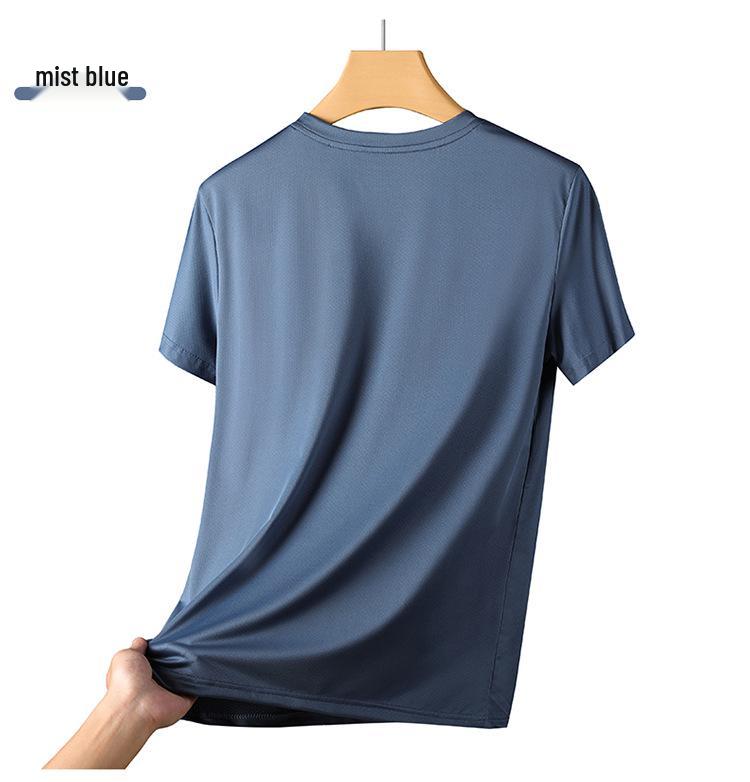 Men's Summer Ice Silk Quick-Dry Sports T-Shirt - Casual Running Short Sleeve Base Layer