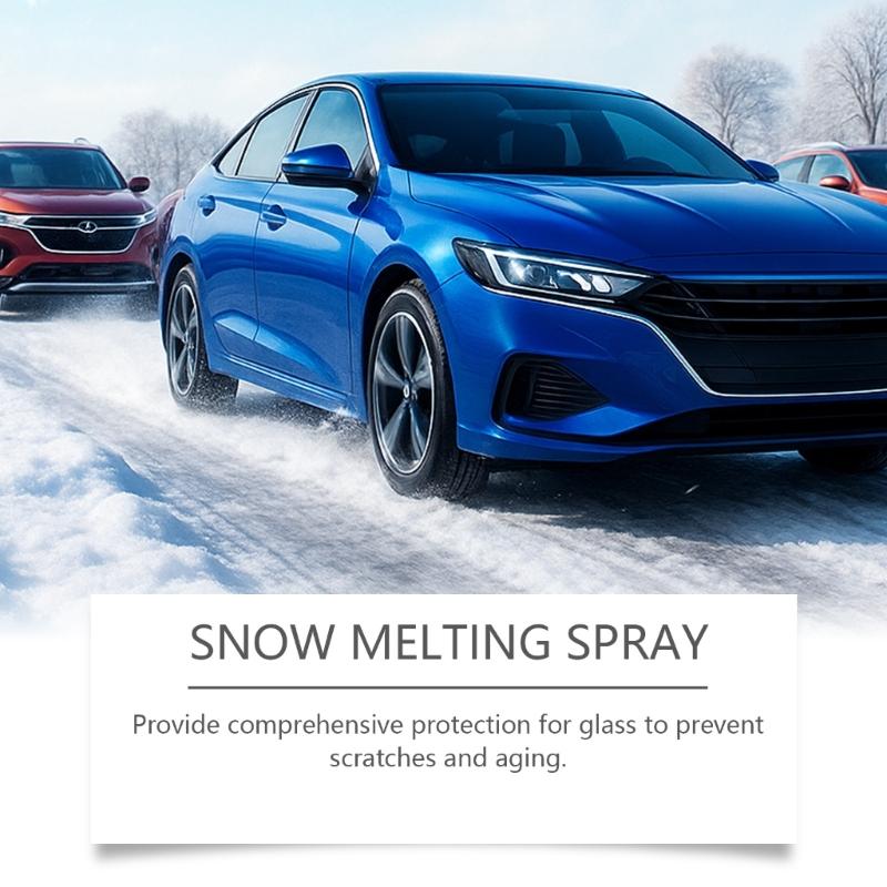 Fast Thaw Ice Melt Sprayed For Car Mirrors Windshield Frosts Prevention Compacted 100ml Bottle Winter Driving Essential