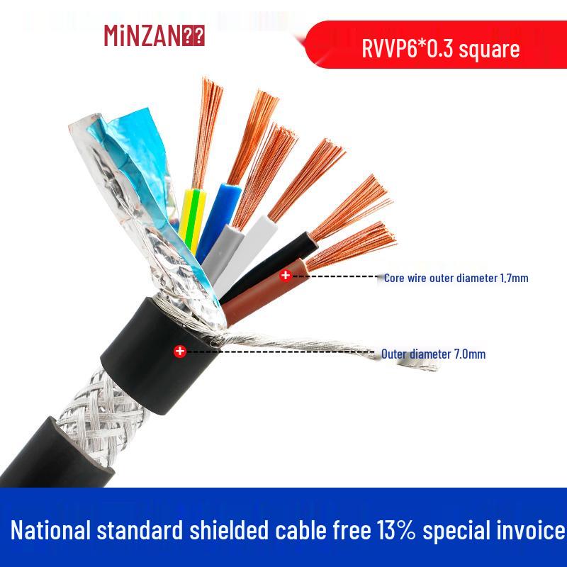 Pure Copper Shielded RVVP Signal Cable, 5-8 Core, 0.5-0.75 Sq mm, Audio Control