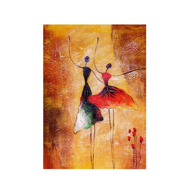 Abstract Girl Dancing Ballet Oil Canvas Painting Colorful Posters And Prints Wall Art Pictures Living Room Home Decor No Frame