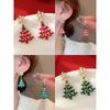 European and American Fashion Christmas Snowflake Christmas Tree Earrings, Women's Personalized Holiday Party Accessories Gifts