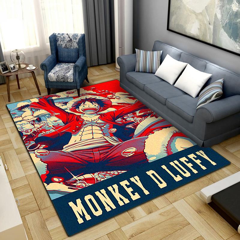 One Piece Anime Washable Non-Slip Rug Carpet Larget Floor Mat Bedroom Home Decor LXR153