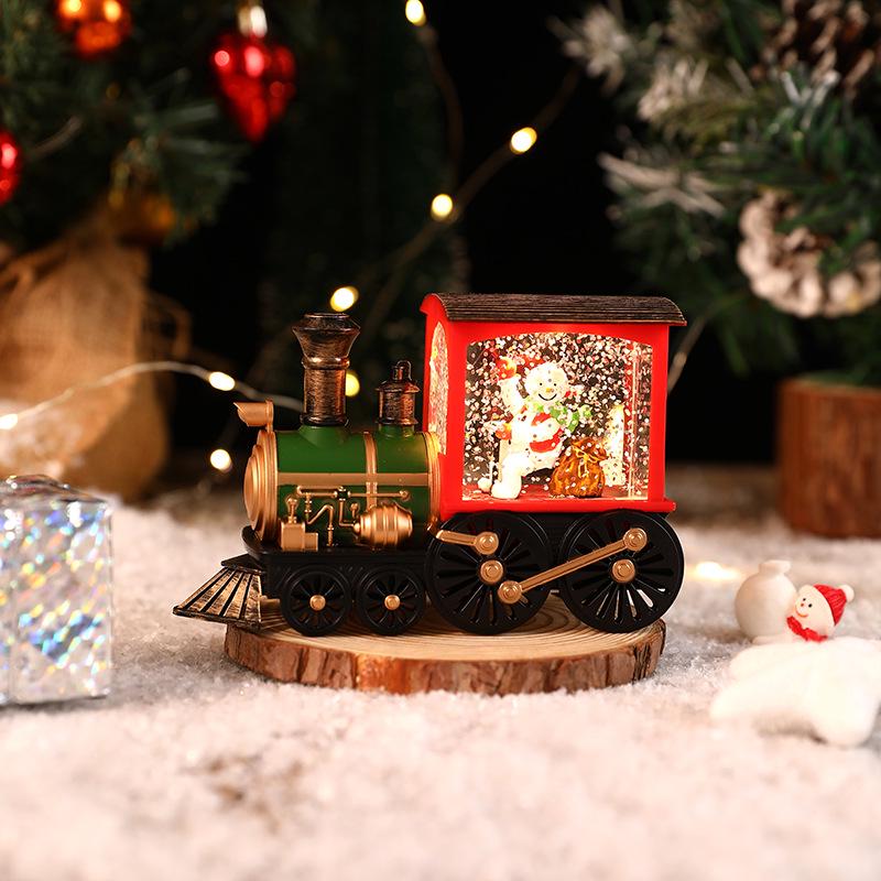 Santa Claus Light-Up Phone Booth Lantern: Christmas Tabletop Oil Lamp Ornament