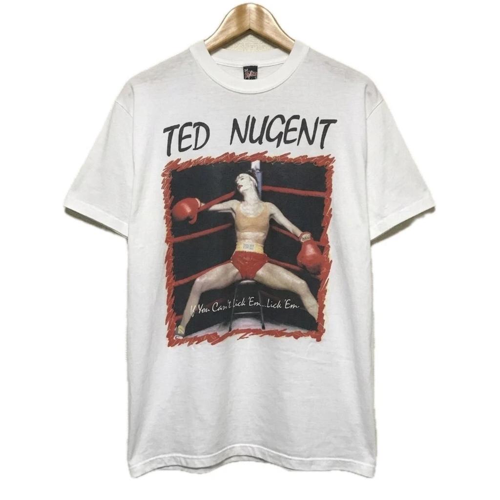 Vintage 1988 Ted Nugent Lick 'Em Tour T-Shirt Single Stitch Made in England Rare