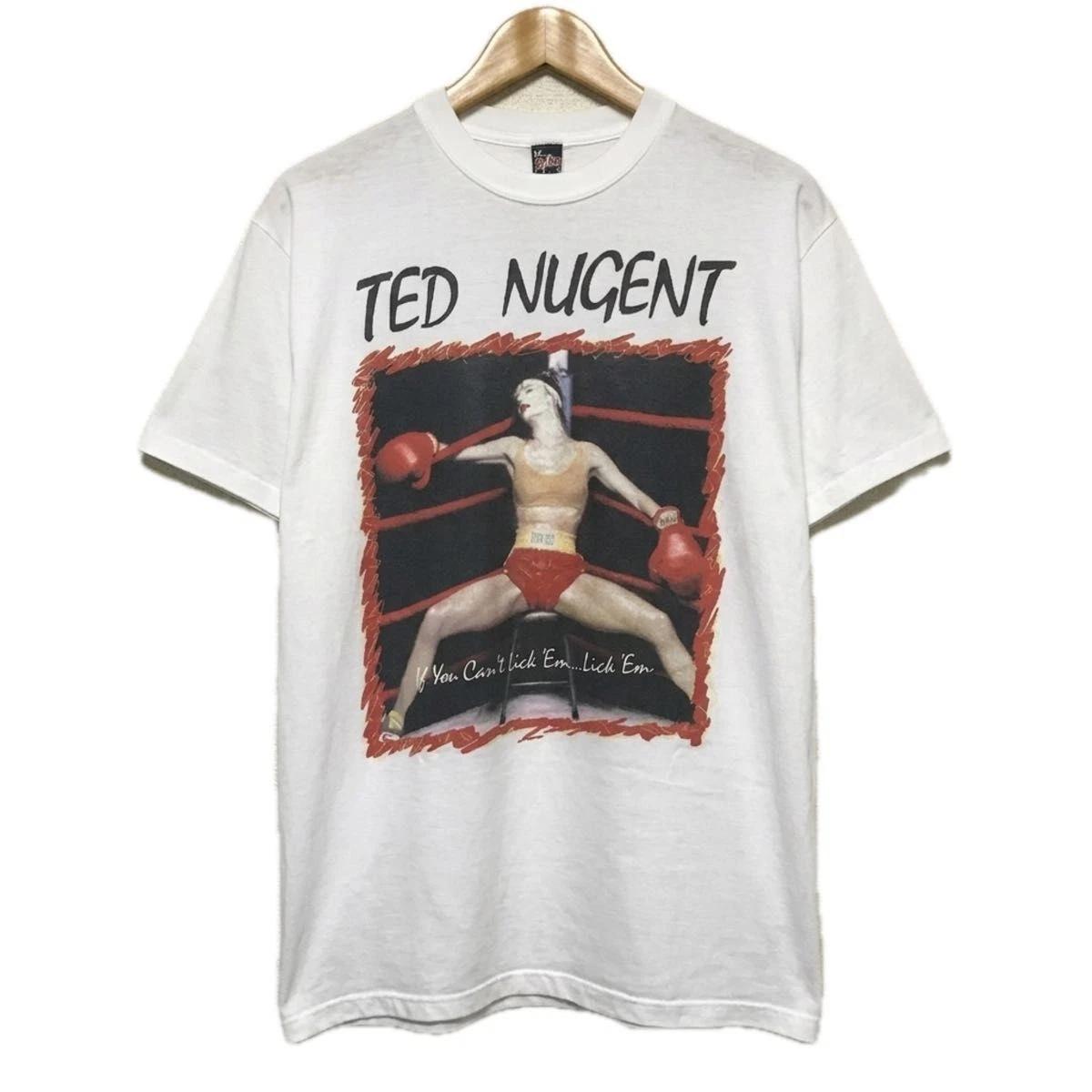 

Vintage 1988 Ted Nugent Lick Em Tour T-Shirt Single Stitch Made in England Rare 4XL
