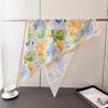 Art flower triangle scarf simulation silk printing sunscreen shawl waist scarf silk scarf scarf headscarf women
