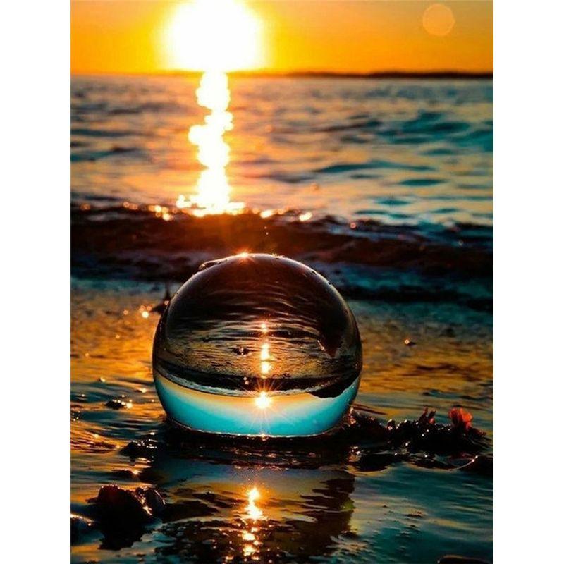 5D Diy Diamond Painting Full Round Glass Water Cup Scenery Diamond Embroidery Cross Stitch Mosaic Home Landscape Wall