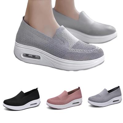 Orthopädische Damen-Sneaker – neue Luftpolster-Slip-on-Wanderschuhe, orthopädische Stretch-Schuhe für Diabetiker, legere, breite Schuhe mit Fußgewölbeunterstützung