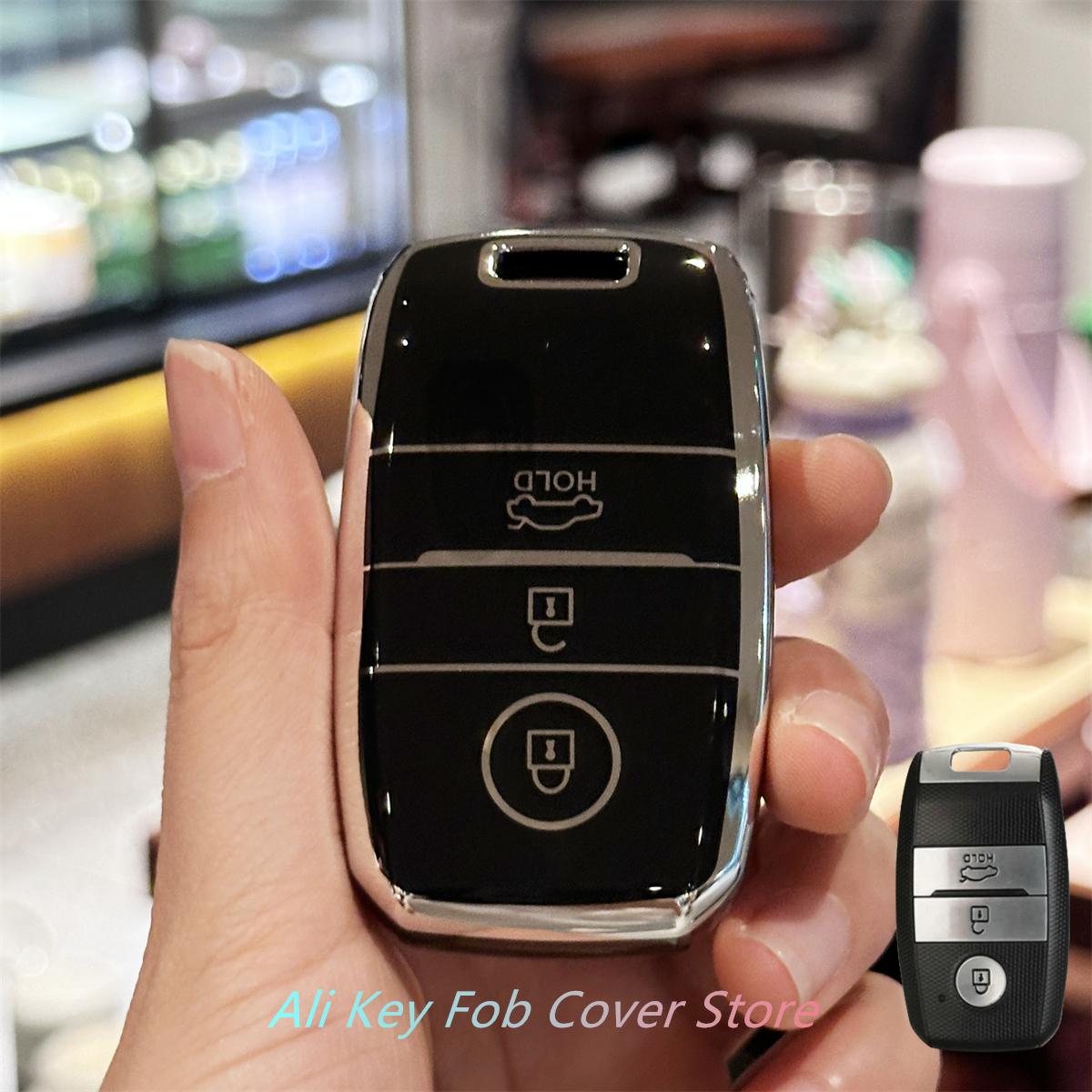 

Key Fob Cover for Kia Forte Koup Optima Rio EV Sportage NIRO Remote Smart Key Protector Keyring Car Keychain чорний