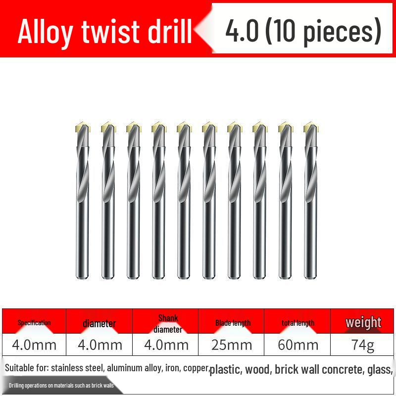 Premium Tungsten Steel Alloy Drill Bit - Super Hard, Stainless Steel Twist for Drilling