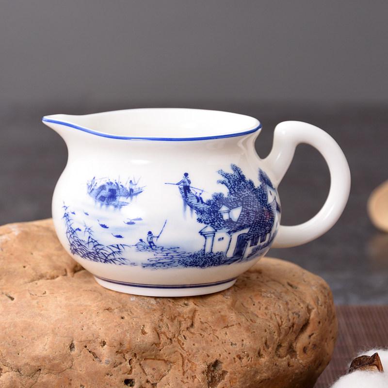 Blue & White Porcelain Tea Pitcher Gong Dao Bei 170ml for Kung Fu Tea Sets
