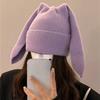 Winter Warm Earflap Hat Long Ears Rabbit Pullover Hat Cute Beanies Caps  Women