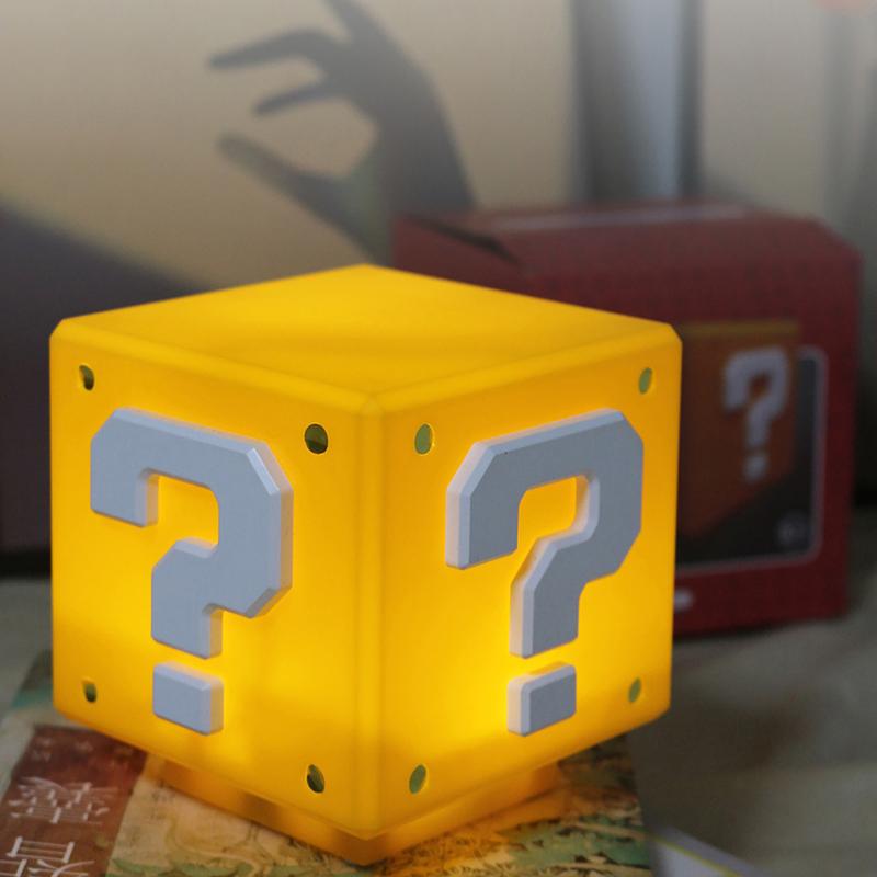 Super Mario Bros Led Question Mark Brick Night Light Usb Charging Desk Lamp Light For Kids Birthday X-Mas Gifts