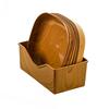 Bone Spitting Dish Imitation Wood Grain Serving Trays Japanese-Style Plastic Fruit Bowl Stackable Salad Tray Kitchen Organizer