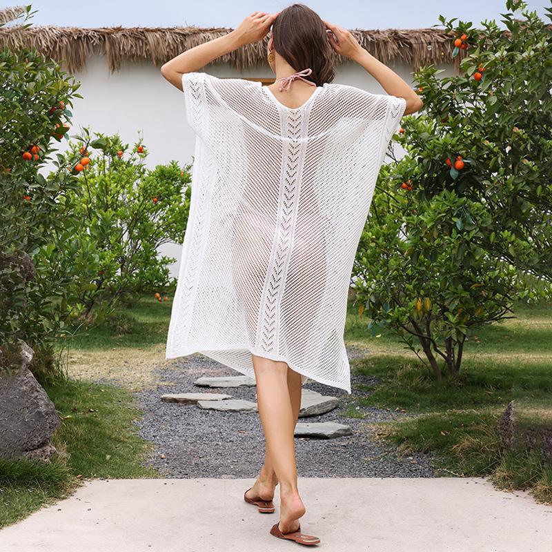 Neuer Strand Hohl Gestrickt Spritz Sexy Strandurlaub Bikini Spritz Badeanzug Damenkleid