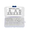 500pcs White Nylon Waterproof Sealing Ring Flat Plastic Washer Gasket Insulation Set
