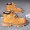 Fashion British Pigskin Men's Platform Boots Designer Soft-soled Velvet Warm Winter Ankle Boots Male Fashion Luxury Work Shoes for Men