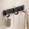 Aluminum Alloy Wall Mounted Hook Rack Strong Adhesive Space Saving Towel Rack Hook Heavy Duty Load Bearing 3-8 Hooks