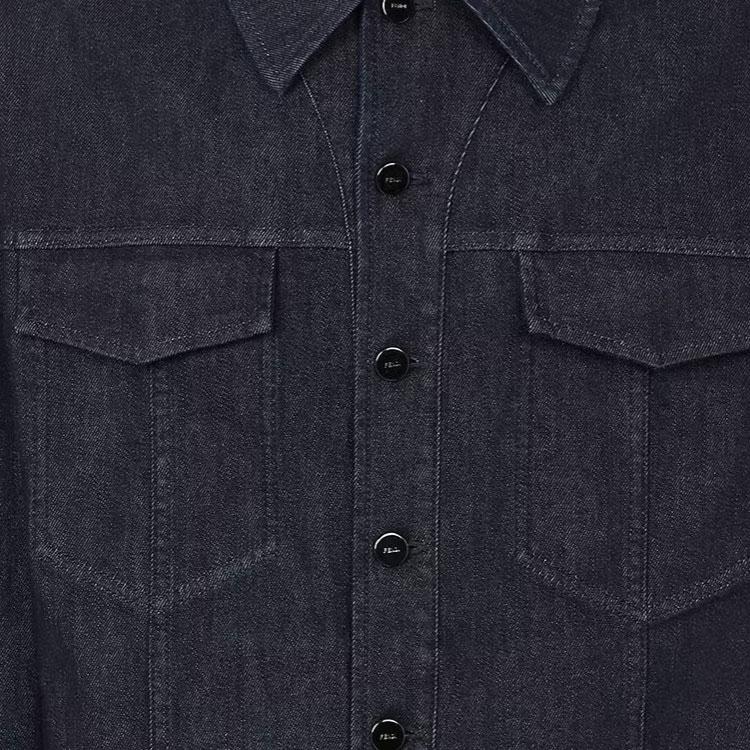 FENDI Logo Monogram Detailed Denim Jacket FW0428AQLUF0QA2