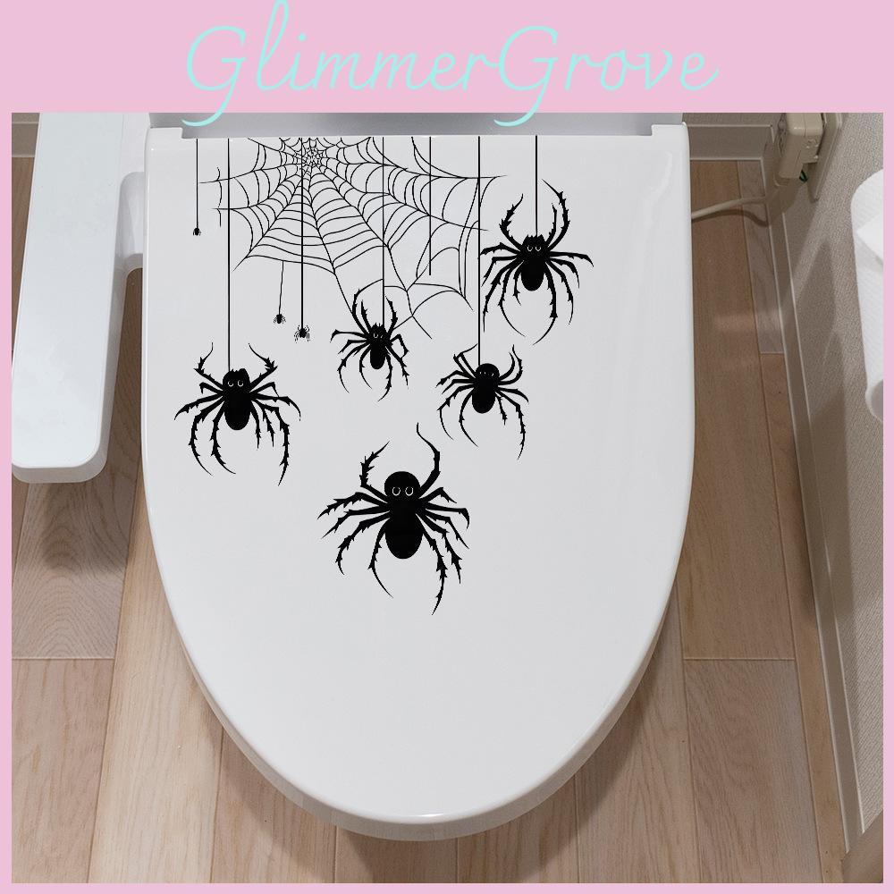 Web Halloween Spider Toilet Sticker Decor For Living Room Bedroom Entryway And