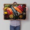 Frische Meeresfrüchteplatte Blechposter Benutzerdefinierte Wandkunst Vintage Metallschilder Retro Blechschild für Heimdekoartikel Kaffee Bar