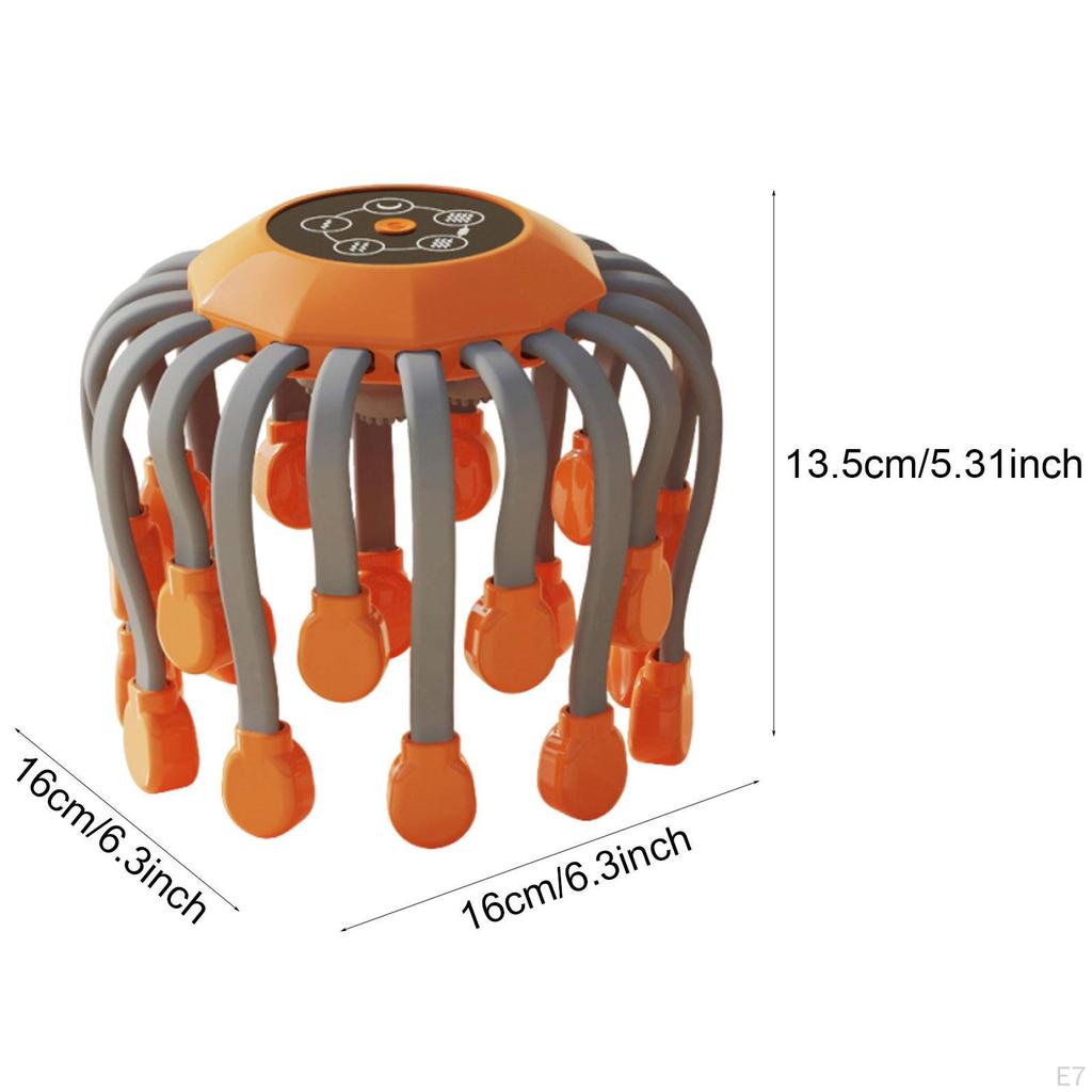 Head Massager Easy Use Gift Relaxation 5 Adjustable Modes Soft Octopus Claws