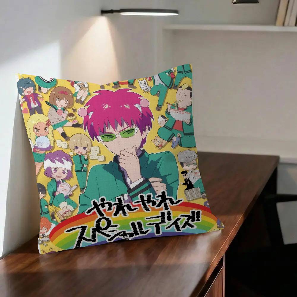 Saiki K Disasterus Life Saiki Kusuo Japanese Anime Pillow Cover Design cushion Cover decor Holiday Decorati