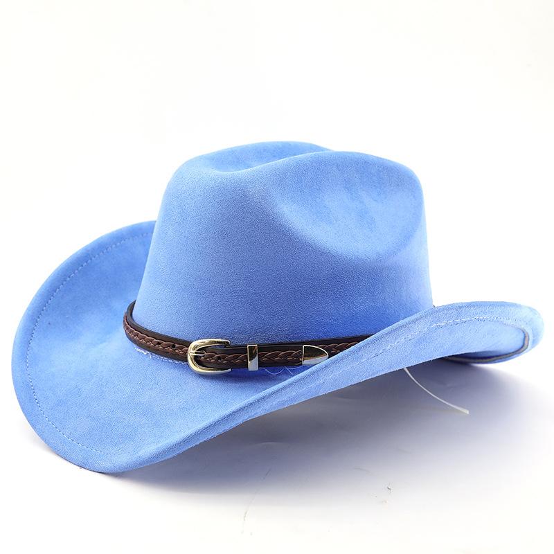 New Fashion Suede Cowboy Fedoras Cap Retro Unisex Outdoors Big Brim Top Hat Western Style Handsome Britain Panama Jazz Hat