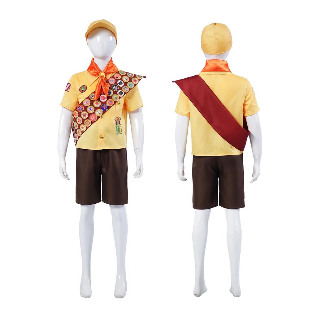 Up Movie Russell Cosplay Costume Little Boy Explorer Outfit Anime Character Performance Suit for Kids