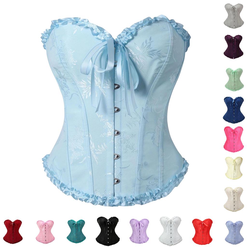 Women's Corset Top with Lace-Up Front Bustier Shapewear for Daily Wear