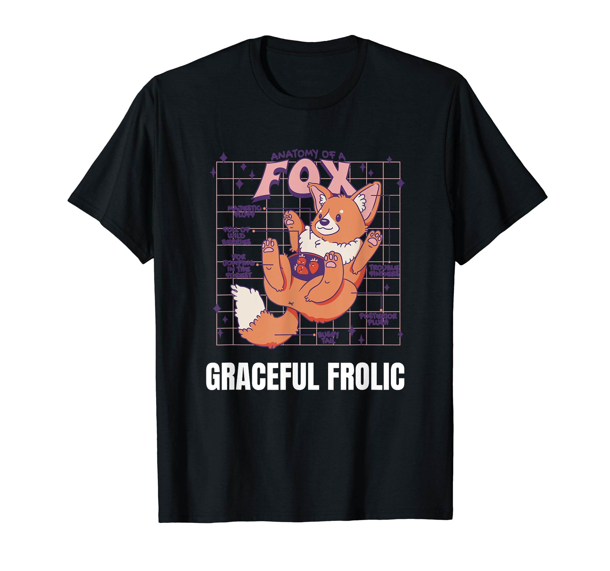 Elegant frolicking retro cute fox design gift T-shirt