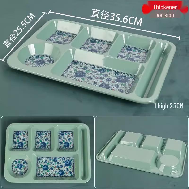 Ru Han A5 Melamine Divided Six-Compartment Meal Tray