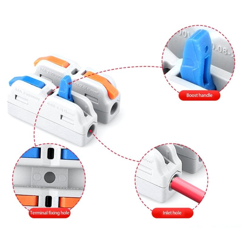 10Pieces Practical 2 Poles Cable Connectors for Efficient 12V Wiring Solution In Car and Trucks Easy Installion Designs