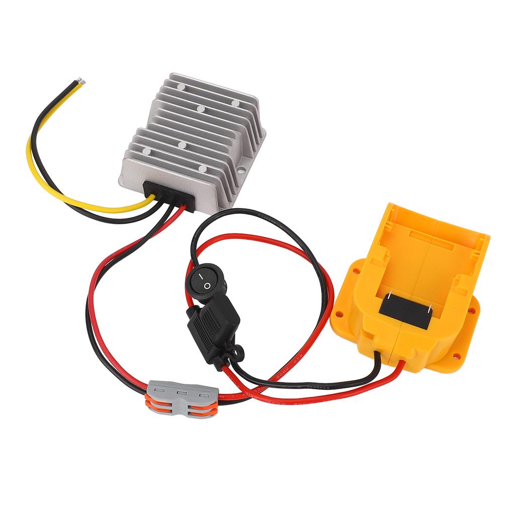 DC Voltage Regulator 20V To 12V 15A 180W Down Converter with Battery Adapter and Fuse Switch for