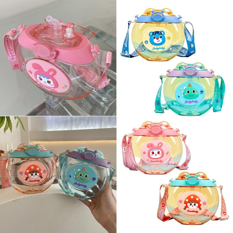 Sweet Donut Design Drinking Cup For Children With Straw
