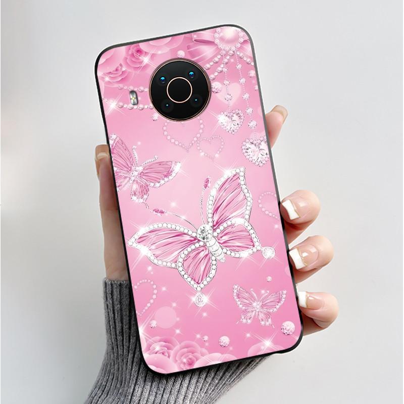 Printed Phone Case For Nokia X20/Nokia X10/Nokia X100/Nokia XR20 Capa Soft Silicone Black Shell Cover Cute Flower Cartoon Casing