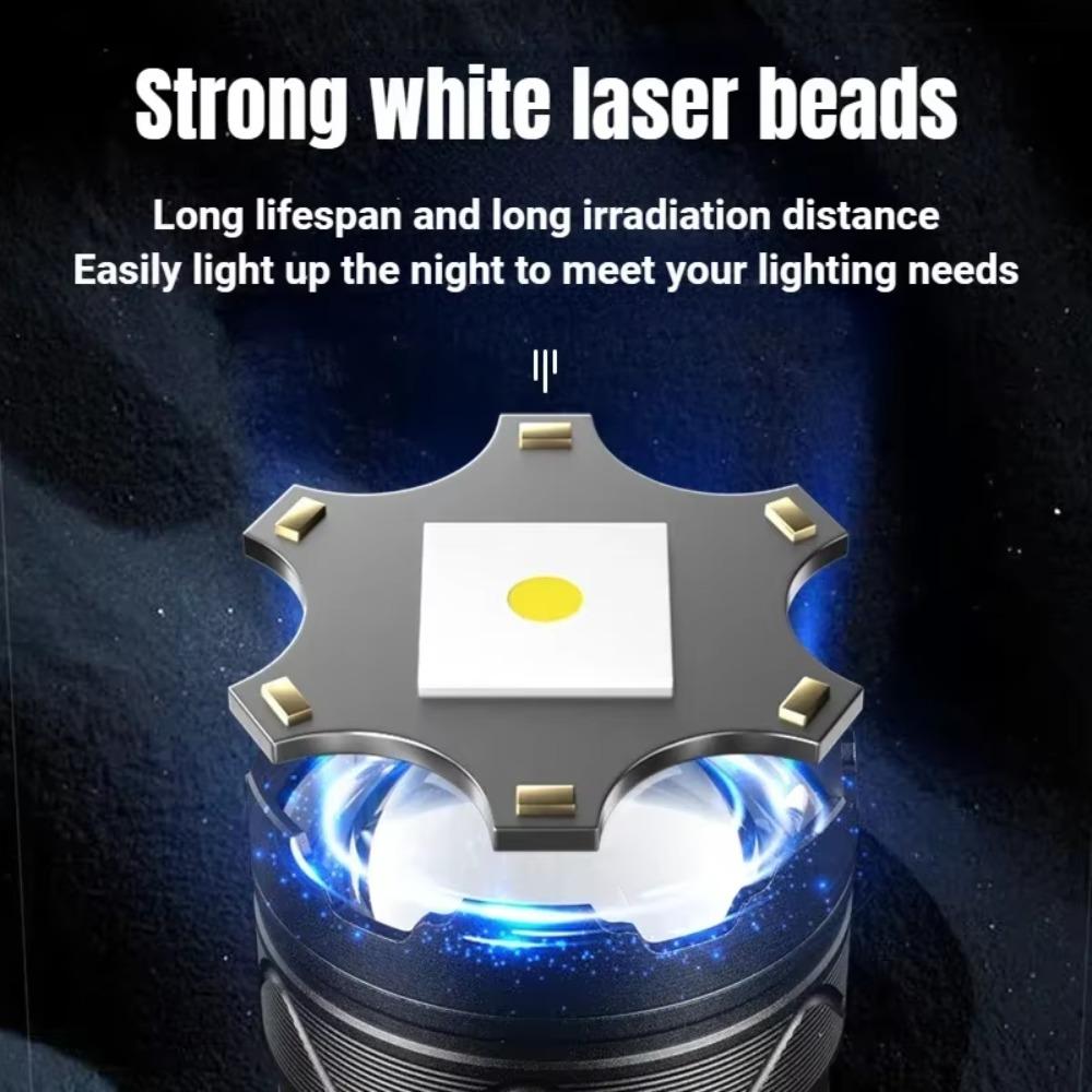 10000LM LED White Laser Built-in Battery Flash Light Emergency Spotlights 5km Most Powerful Led Flashlights Tactical Lights